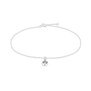 AL-816 - 925 Sterling silver anklet with crystal.