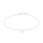 AL-838 - 925 Sterling silver anklet with crystal.