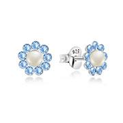 E-1134 - 925 Sterling silver stud with crystals.