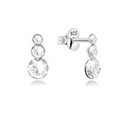 E-12415 - 925 Sterling silver stud with crystals.