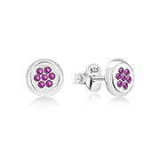 E-12830 - 925 Sterling silver stud with crystals.