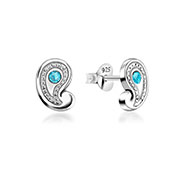E-15716 - 925 Sterling silver stud with crystals.