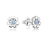 E-15726 - 925 Sterling silver stud with crystals.
