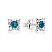 E-15804 - 925 Sterling silver stud with crystals.