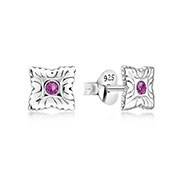 E-15809 - 925 Sterling silver stud with crystals.