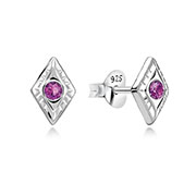 E-15822 - 925 Sterling silver stud with crystals.