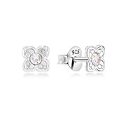 E-15831 - 925 Sterling silver stud with crystals.