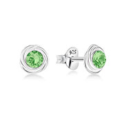 E-313 - 925 Sterling silver stud with crystals.