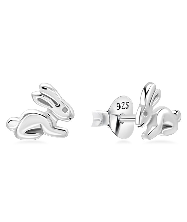 Topaz B.K.K. - Plain 925 Sterling silver stud earring.(EP-2688)