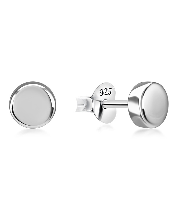 Topaz B.K.K. - Plain 925 Sterling silver stud earring.(EP-951)