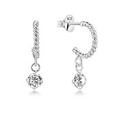 EZ-1050 - 925 Sterling silver stud with cubic zircon.