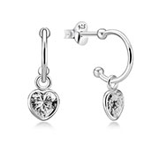 EZ-1220 - 925 Sterling silver stud with cubic zircon.