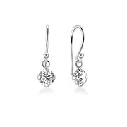 EZ-1242 - 925 Sterling silver earring with cubic zircon.