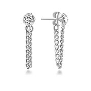 EZ-1315 - 925 Sterling silver stud with cubic zircon.