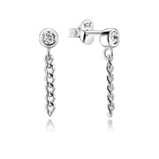 EZ-1337 - 925 Sterling silver stud with cubic zircon.