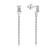 EZ-1352 - 925 Sterling silver stud with cubic zircon.