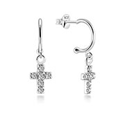 EZ-1354 - 925 Sterling silver stud with cubic zircon.