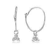 EZ-1358 - 925 Sterling silver earring with cubic zircon.