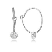 EZ-1395 - 925 Sterling silver earring with cubic zircon.