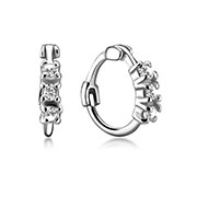 EZ-1407 - 925 Sterling silver earring with cubic zircon.