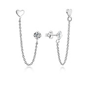 EZ-1446 - 925 Sterling silver stud with cubic zircon.