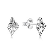 EZ-642 - 925 Sterling silver stud with cubic zircon.