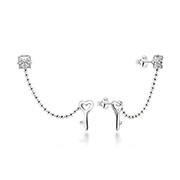 EZ-661 - 925 Sterling silver stud with cubic zircon.