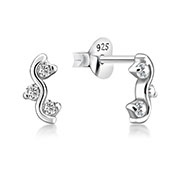 EZ-711 - 925 Sterling silver stud with cubic zircon.