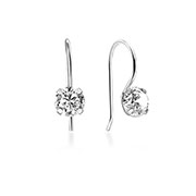 EZ-728 - 925 Sterling silver earring with cubic zircon.