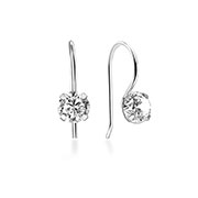 EZ-729 - 925 Sterling silver earring with cubic zircon.