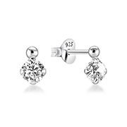 925 Sterling silver stud with cubic zircon.