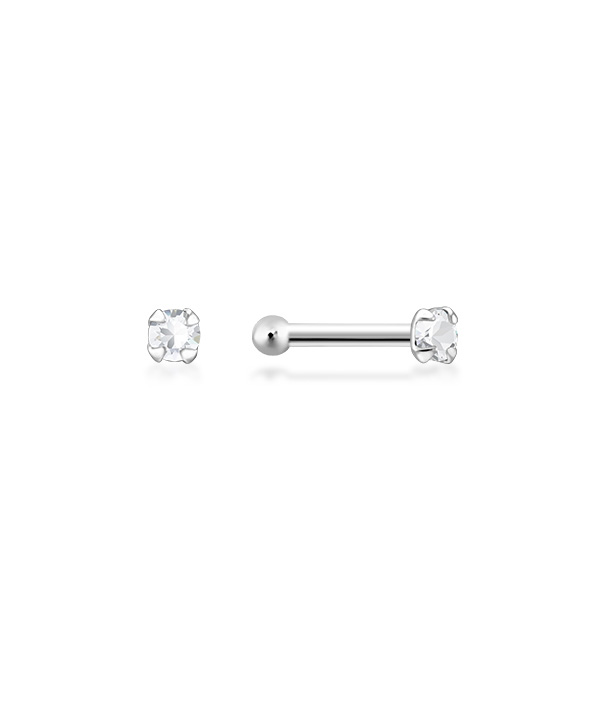 Topaz B.K.K. - 925 Sterling silver nose stud with crystal.(NS-866)